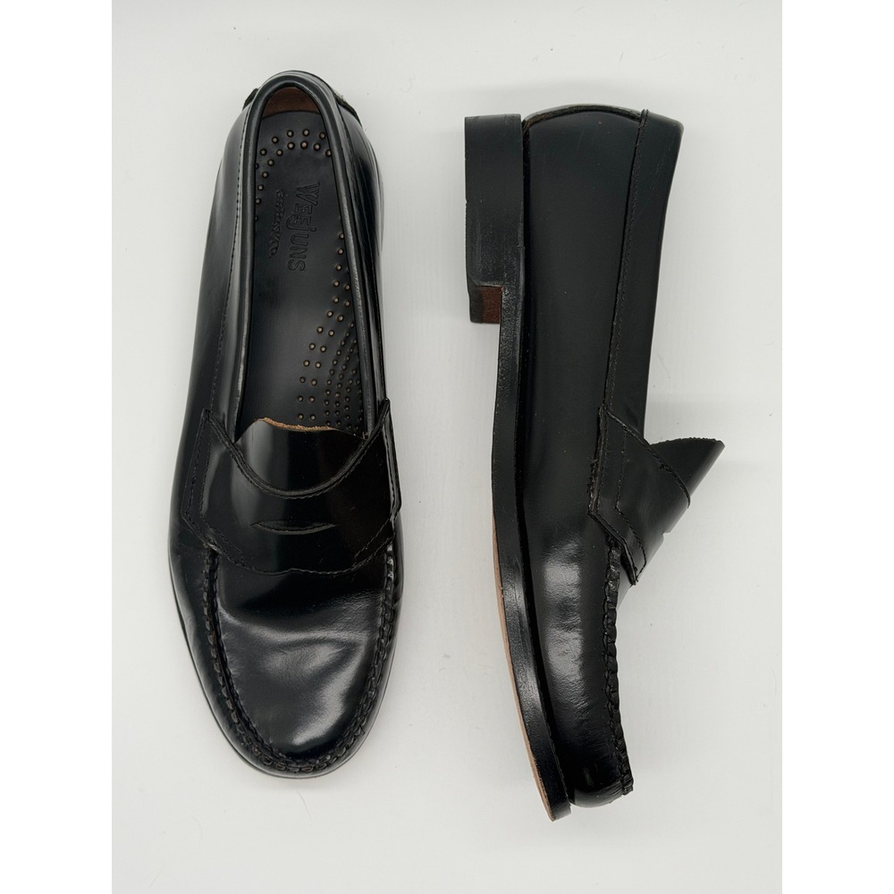 GH Bass Weejuns Penny Loafers Black Shoes Womens Size 8.5 Patent Leather